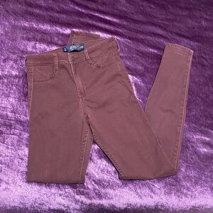 Hollister Maroon Corduroy High Rise Jeggings, size 26